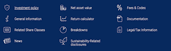 Funds navigation menu
